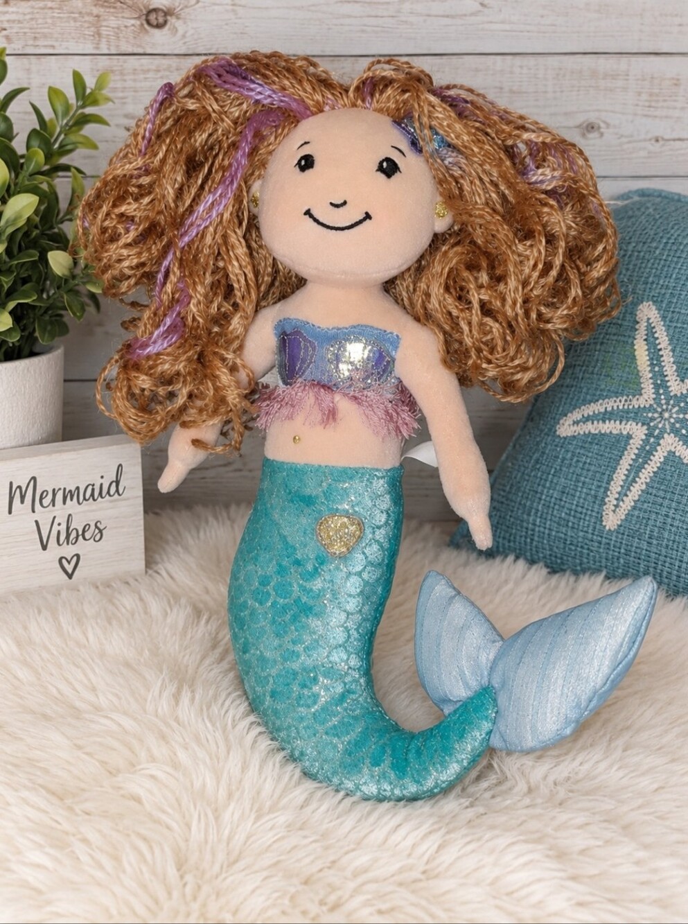 🧜♀️ Groovy Girls Marissa Mermaid Doll – Purple Streaks – Vintage
